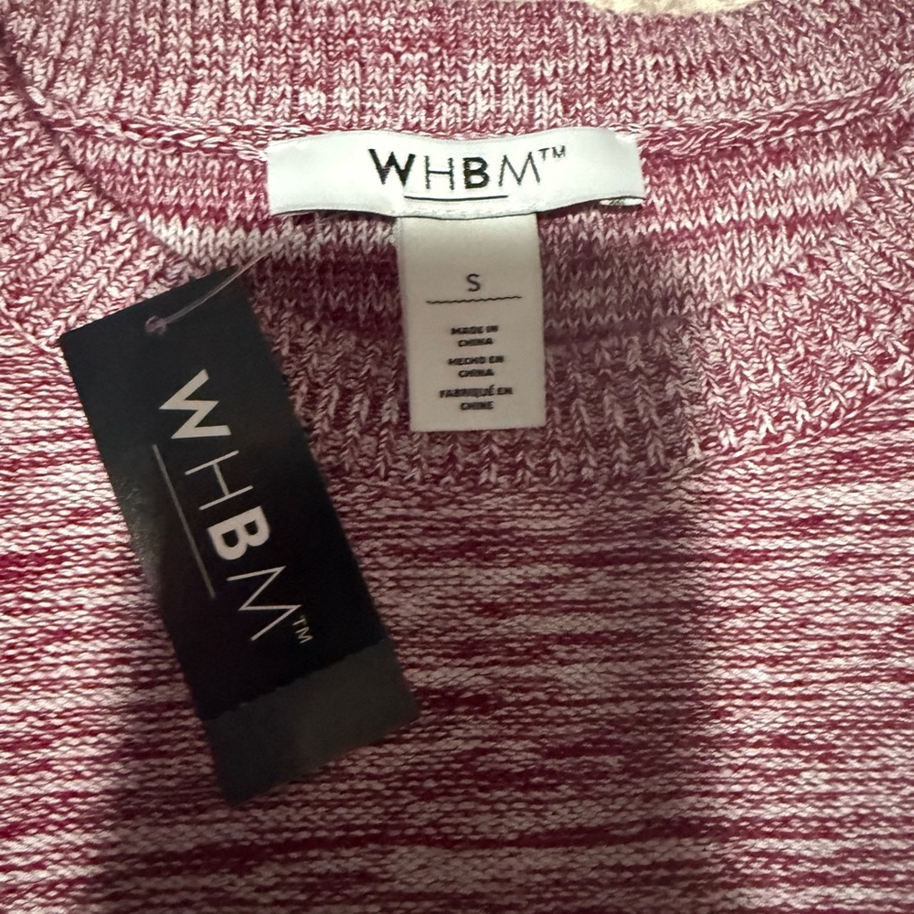 Pink and White Sweater with Layered Hem - Picture 2 of 2